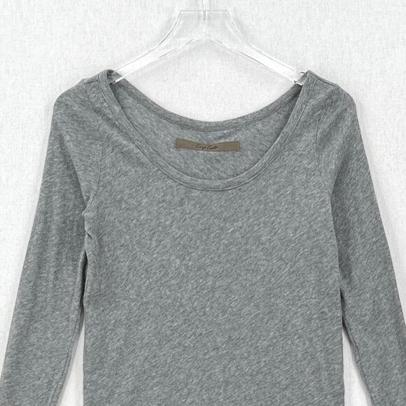 ENZA COSTA Cashmere Long Sleeve Easy Scoop Top Womens Small Smoke Gray NEW - Picture 4 of 11
